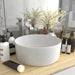 Luxury Wash Basin Round Matt White 40x15 Cm Ceramic Oaibbk