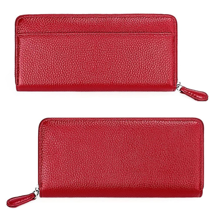 Lychee Texture Rfid Clutch With Zipper Fashionable