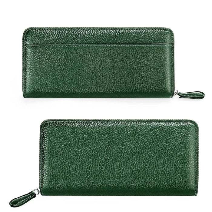Lychee Texture Rfid Clutch With Zipper Fashionable