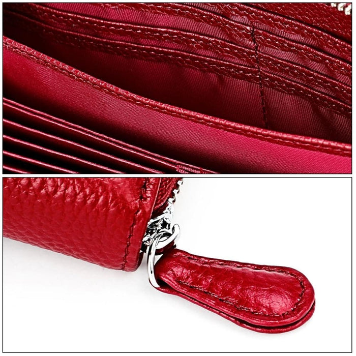 Lychee Texture Rfid Clutch With Zipper Fashionable