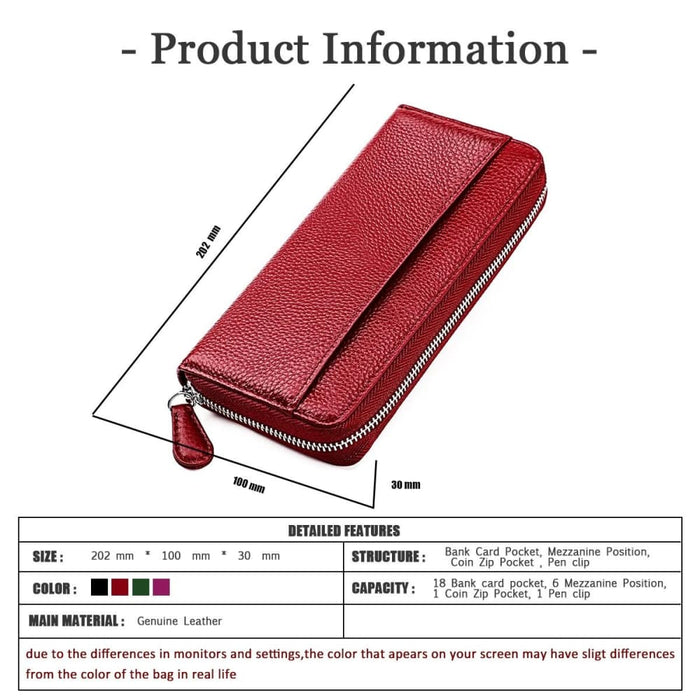 Lychee Texture Rfid Clutch With Zipper Fashionable
