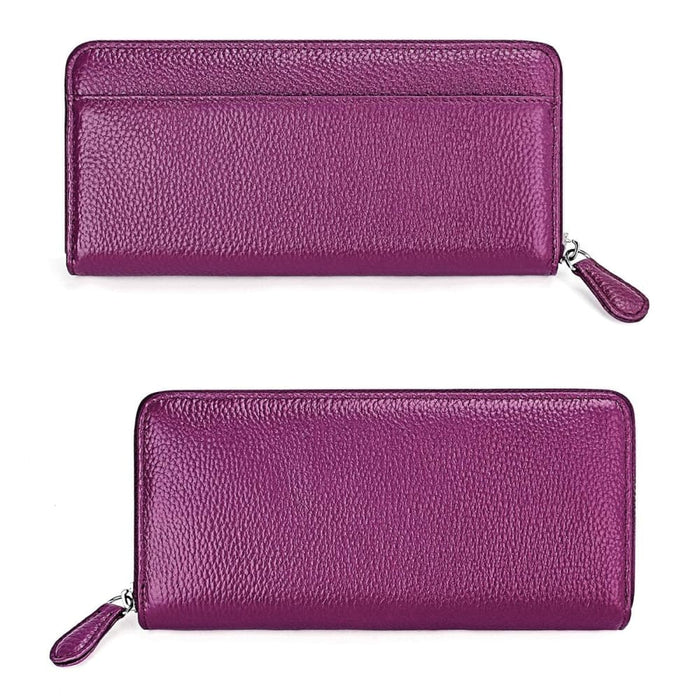 Lychee Texture Rfid Clutch With Zipper Fashionable
