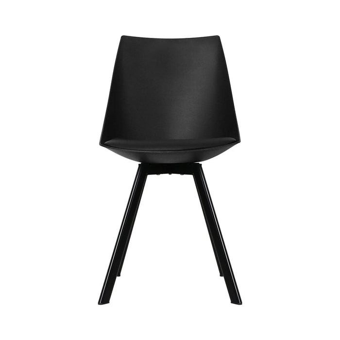 Lylette Dining Chairs Cafe Pu Leather Padded Seat Set of 2