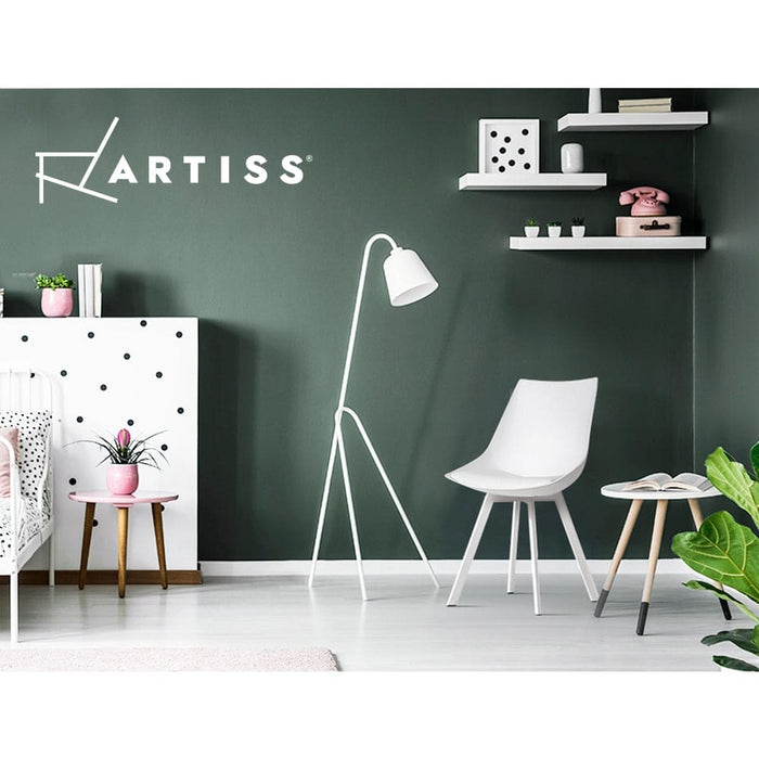 Lylette Dining Chairs Cafe Pu Leather Padded Seat Set of 2