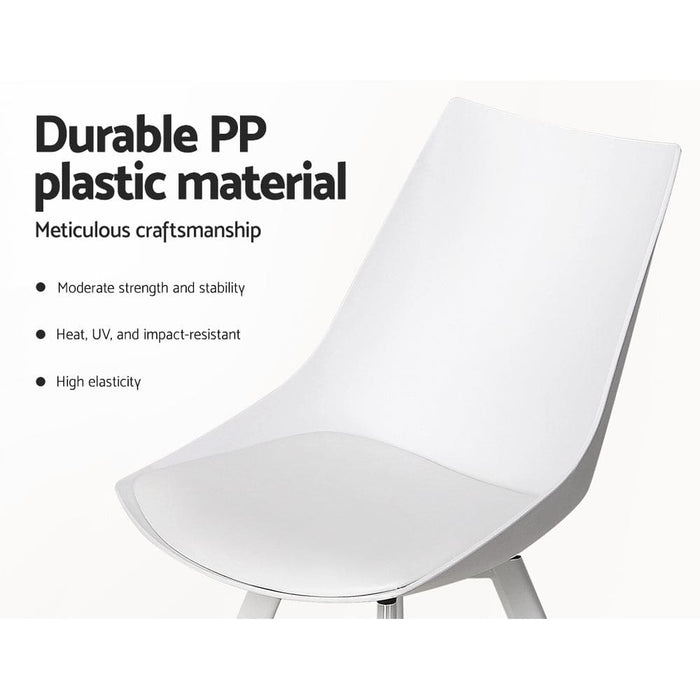 Lylette Dining Chairs Cafe Pu Leather Padded Seat Set of 2