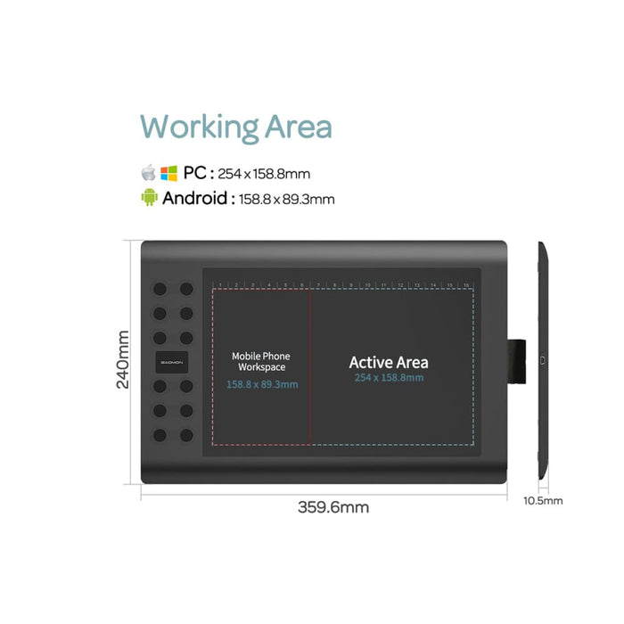 M106k Pro 10’’ Graphics Drawing Tablet with 8192 Levels