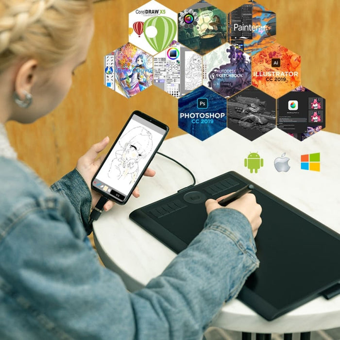 M10k Pro 10 x 6.25 Inches Art Digital Graphic Tablet