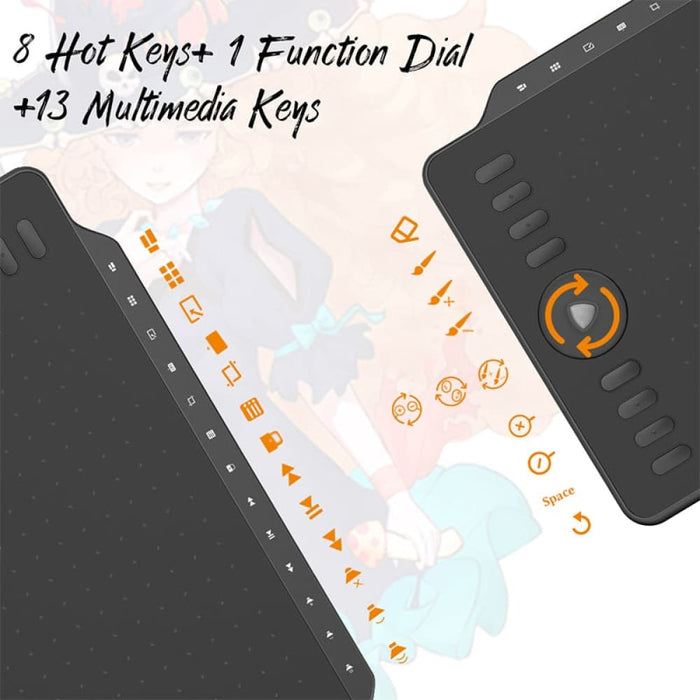 M1220 12 Inch Drawing Graphic Tablet 8192 Levels With 8