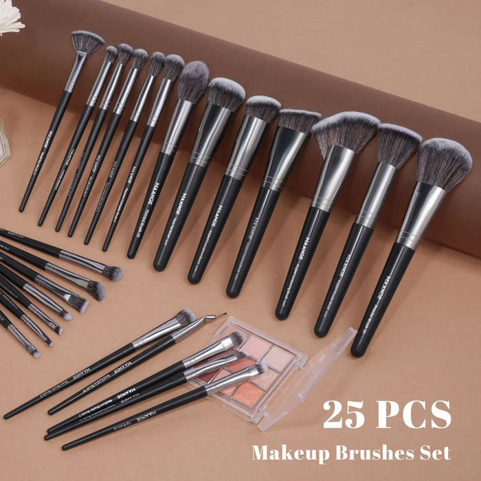 Maange 25 Piece Makeup Brush Set for Face Eyes