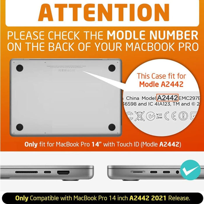 Macbook Pro 14 Case A2442 M1 Max Slim Rubberized Tpu Bumper