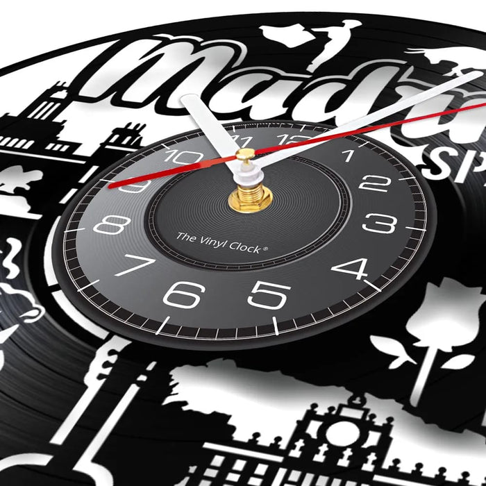 Madrid Skyline Laser Cut Vinyl Record Clock