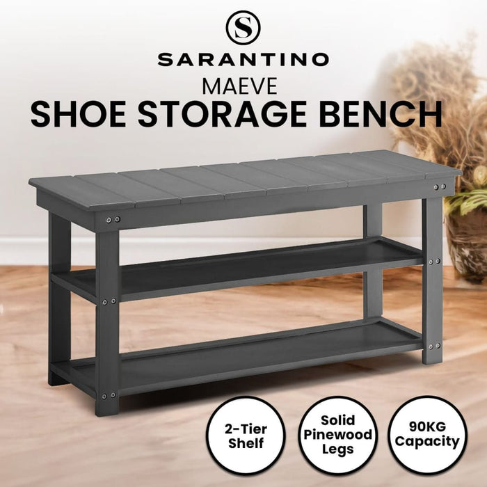 Maeve Shoe Storage Bench - Grey