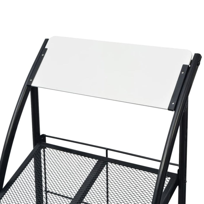 Magazine Rack 47x40x134 Cm Black and White A4 Tbbkk