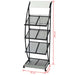 Magazine Rack 47x40x134 Cm Black and White A4 Tbbkk