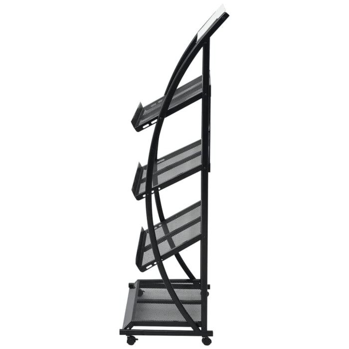 Magazine Rack 47x40x134 Cm Black and White A4 Tbbkk