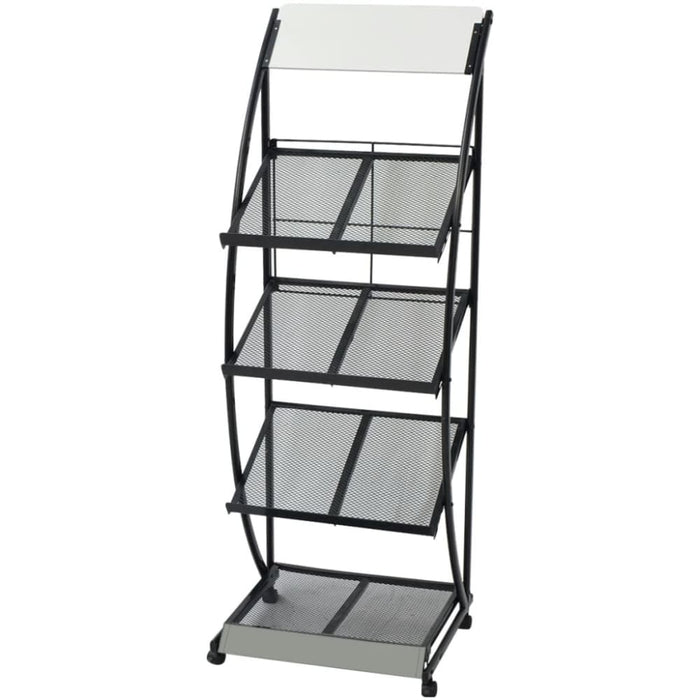 Magazine Rack 47x40x134 Cm Black and White A4 Tbbkk