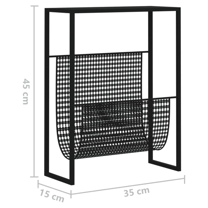 Magazine Rack Black 35x15x45 Cm Steel Ttolln