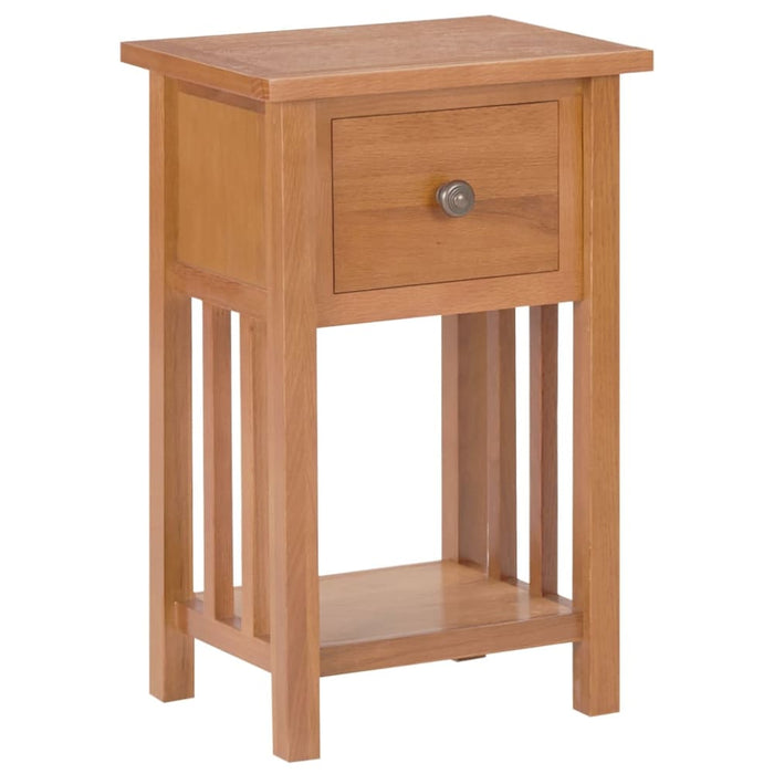 Magazine Table with Drawer 35x27x55 Cm Solid Oak Wood Xnkonx