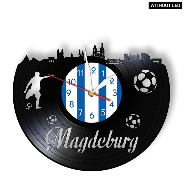 Magdeburg Cityscape Vinyl Record Wall Clock