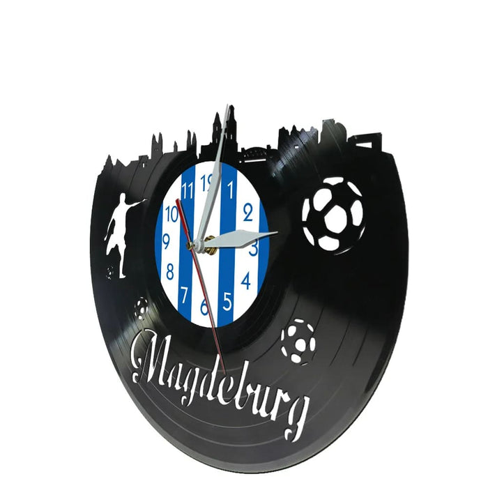 Magdeburg Cityscape Vinyl Record Wall Clock