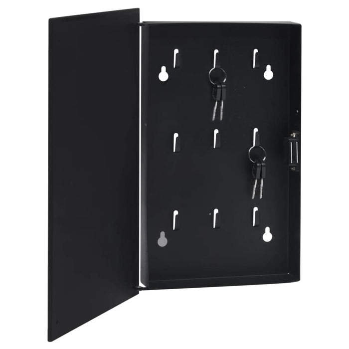 Key Box with Magnetic Board Black 30x20x5.5 Cm Txxiik