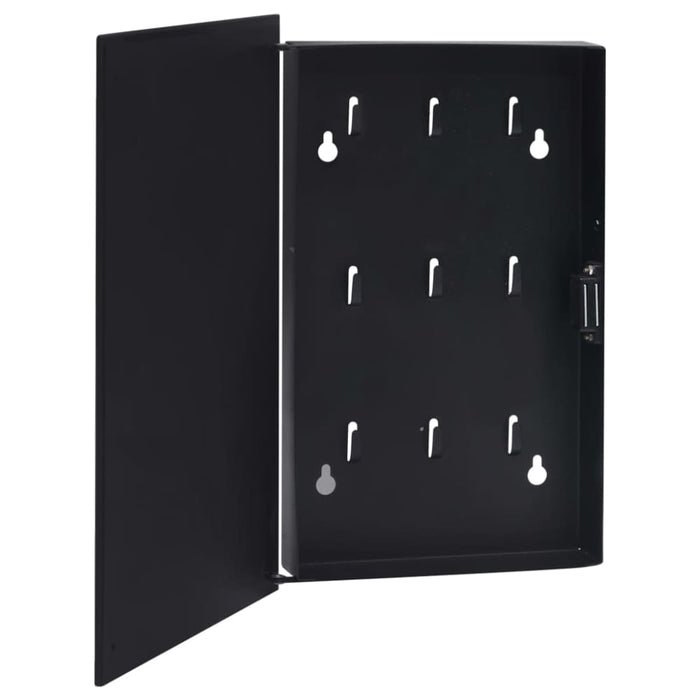 Key Box with Magnetic Board Black 30x20x5.5 Cm Txxiik