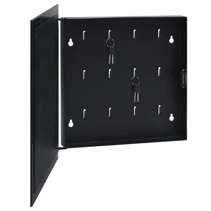 Key Box with Magnetic Board Black 35x35x5.5 Cm Txxiii