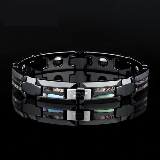 Magnetic Luxury Natural Shell Black Ceramic Wristband
