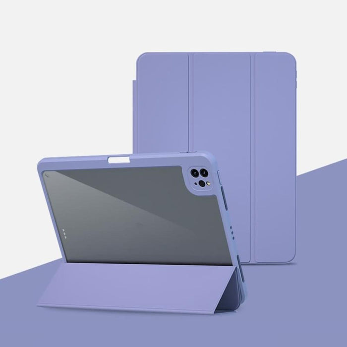 Magnetic Split Leather Smart Tablet Case Lavender