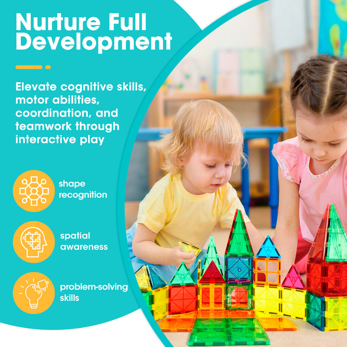 100Pcs Kids Magnetic Tiles Blocks Building Educational Toys Child Gift