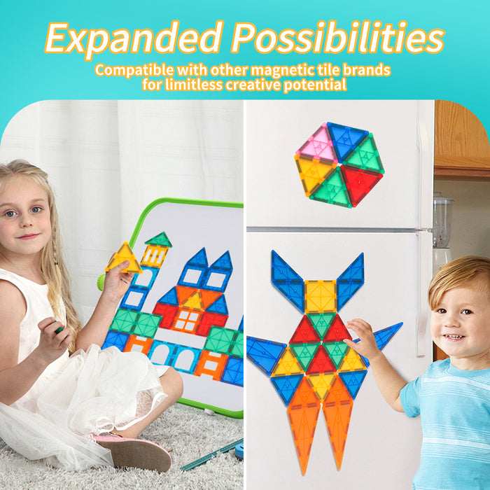 100Pcs Kids Magnetic Tiles Blocks Building Educational Toys Child Gift