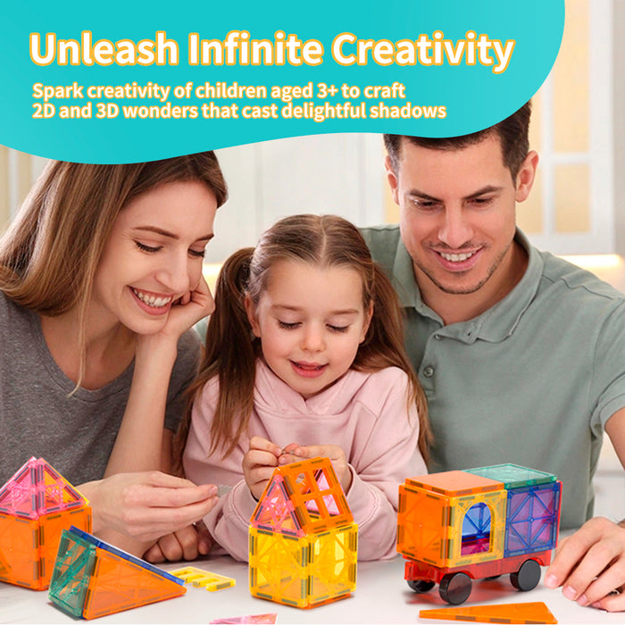 100Pcs Kids Magnetic Tiles Blocks Building Educational Toys Child Gift