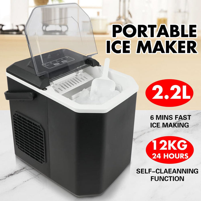 Ice Maker Machine 2.2l Portable Cube Tray Bar Countertop