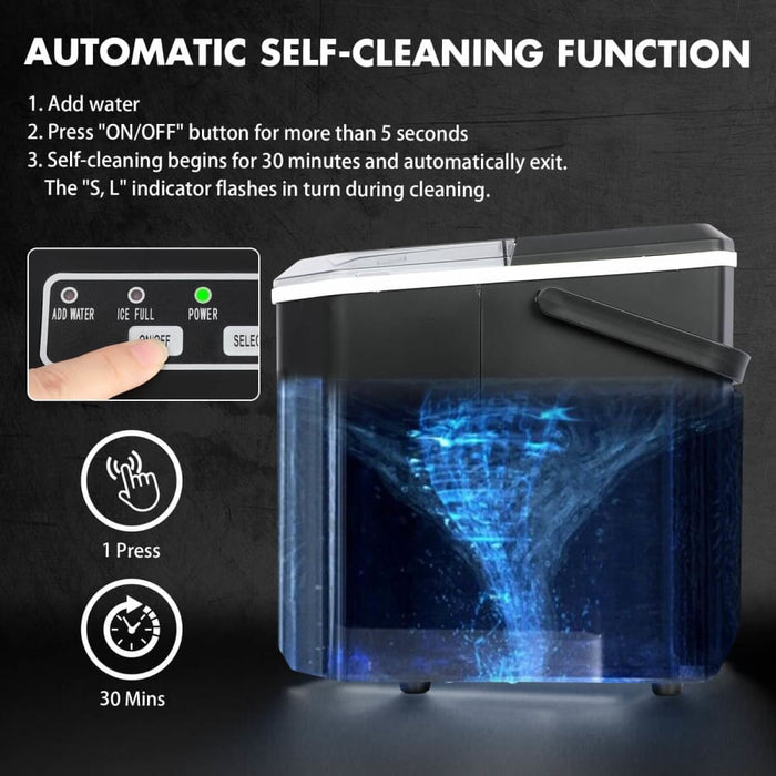 Ice Maker Machine 2.2l Portable Cube Tray Bar Countertop