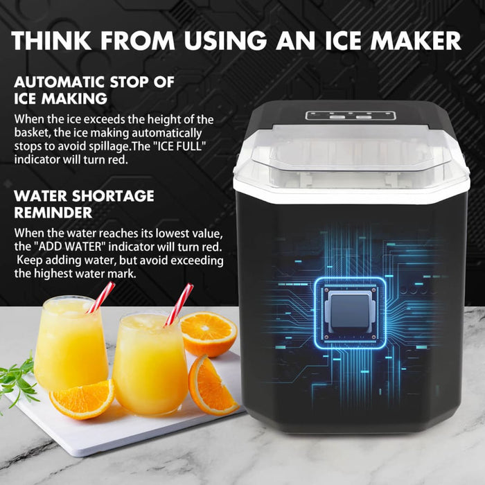 Ice Maker Machine 2.2l Portable Cube Tray Bar Countertop