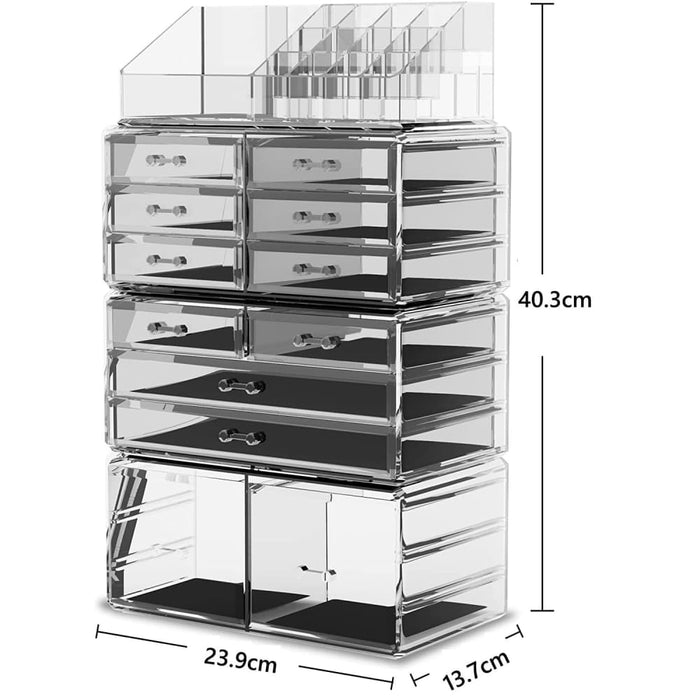Makeup Cosmetic Organizer Storage with 12 Drawers Display