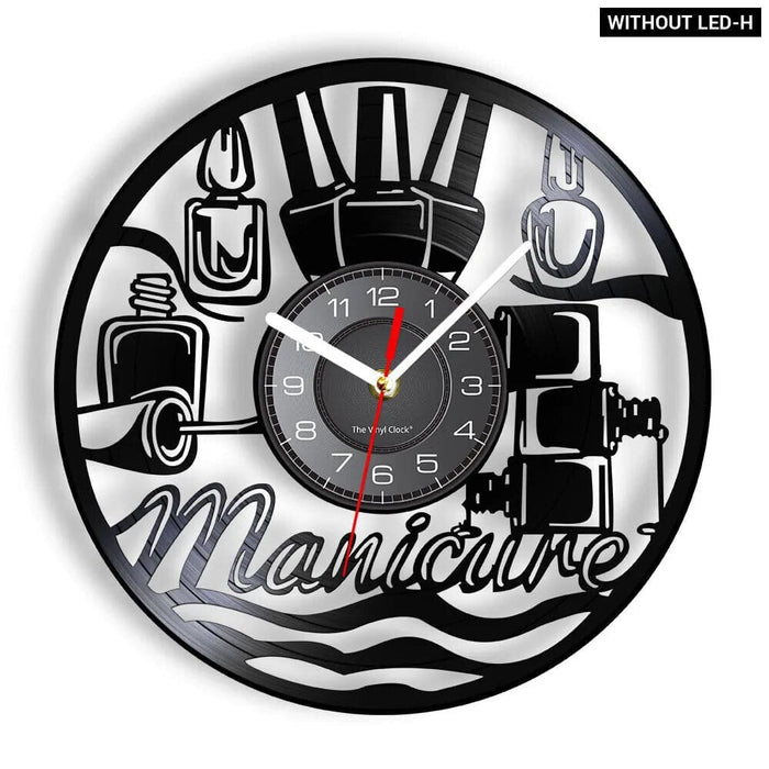 Manicure Salon Vinyl Record Wall Clock