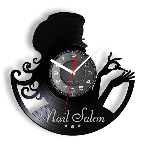 Manicure Salon Vinyl Record Wall Clock