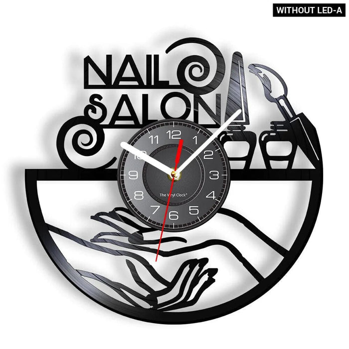 Manicure Salon Vinyl Record Wall Clock