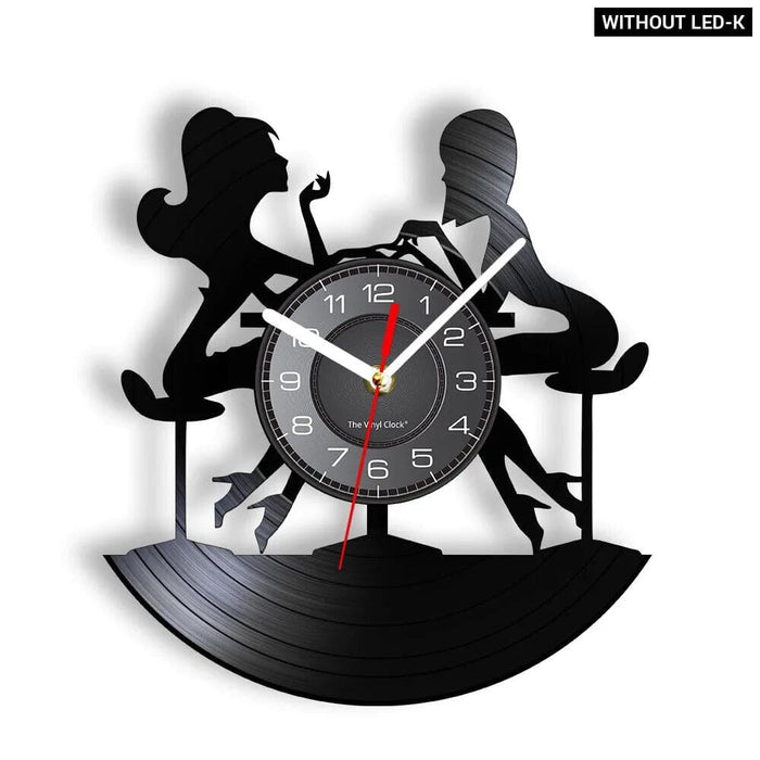 Manicure Salon Vinyl Record Wall Clock