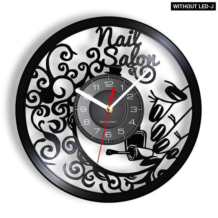 Manicure Salon Vinyl Record Wall Clock