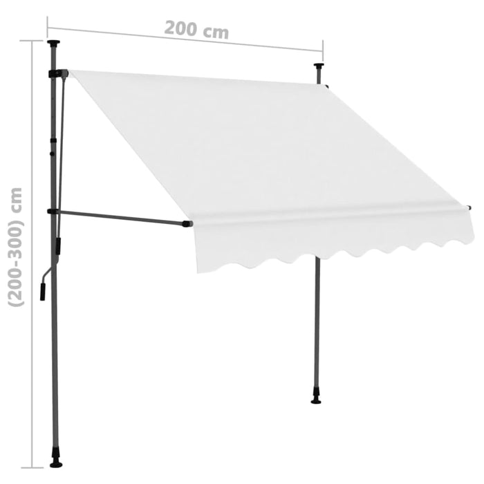 Manual Retractable Awning With Led 200 Cm Cream