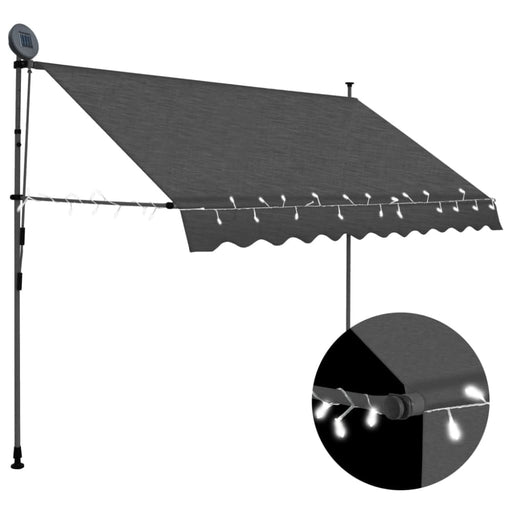 Manual Retractable Awning With Led 250 Cm Anthracite Oapnlp