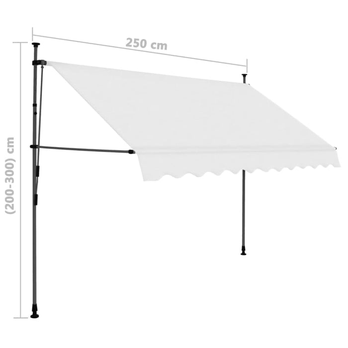 Manual Retractable Awning With Led 250 Cm Cream