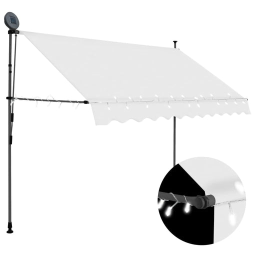 Manual Retractable Awning With Led 250 Cm Cream Oapnix