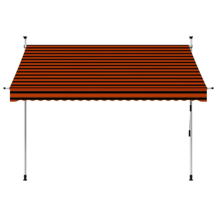 Manual Retractable Awning 250 Cm Orange And Brown Oapnti
