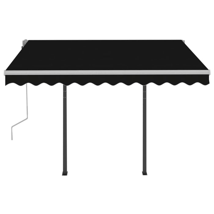 Manual Retractable Awning With Led 3.5x2.5 m Anthracite