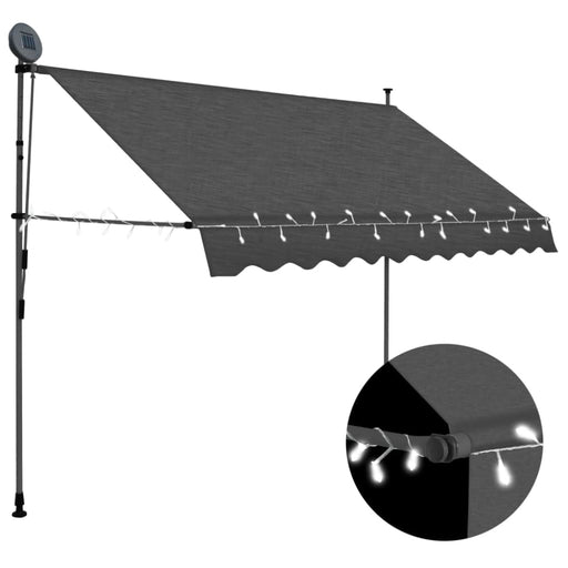 Manual Retractable Awning With Led 300 Cm Anthracite Oapnll
