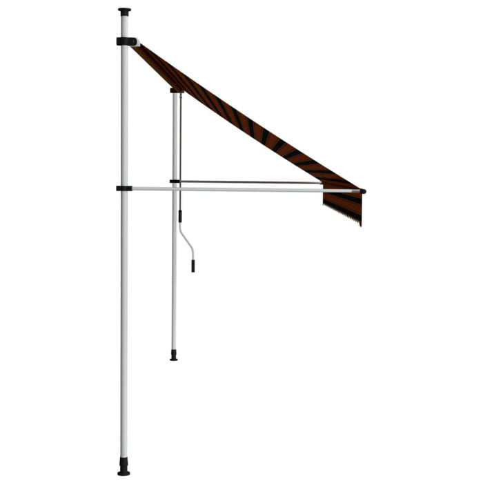 Manual Retractable Awning 300 Cm Orange And Brown Oapntn