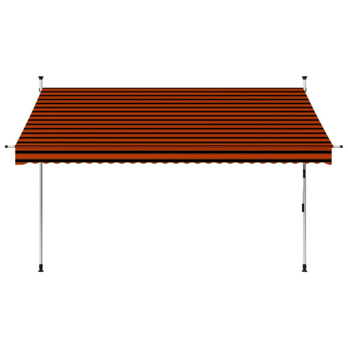 Manual Retractable Awning 300 Cm Orange And Brown Oapntn